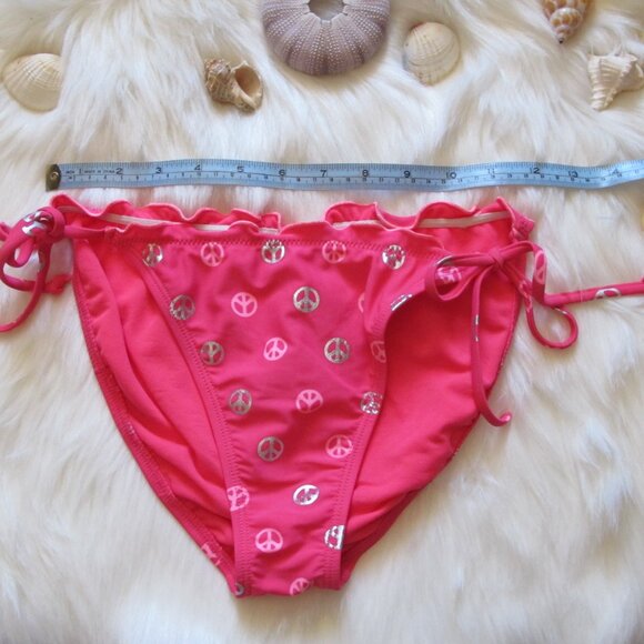 3/$15 Hot Pink Barbie Peace String Bikini - Picture 7 of 8